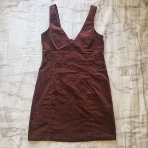 Faux Suede Dress - Burgundy